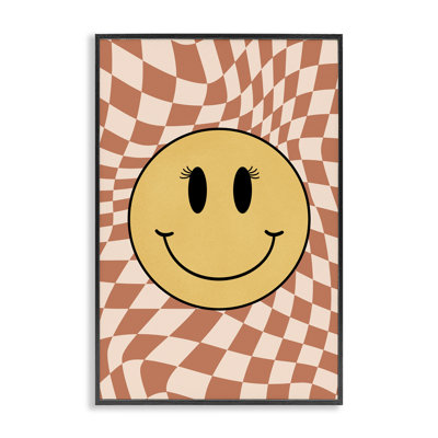 «Wavy Chequered Smiley», estampe numérique par JJ Design House, LLC.