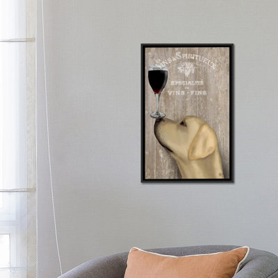 « dog au vigne jaune labrador », impression sur toile