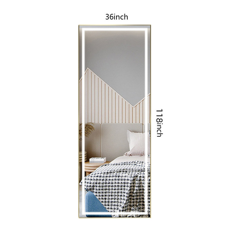 Metal Flat Wall Mirror, 118"  x 36" 
