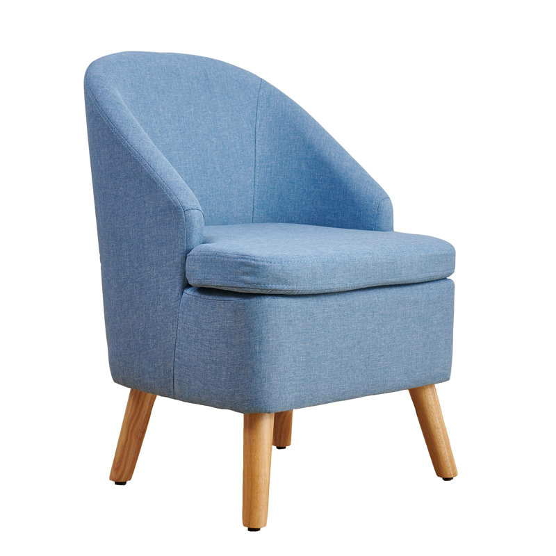 Fauteuil large 22 po Florrine, Mélange de lin bleu