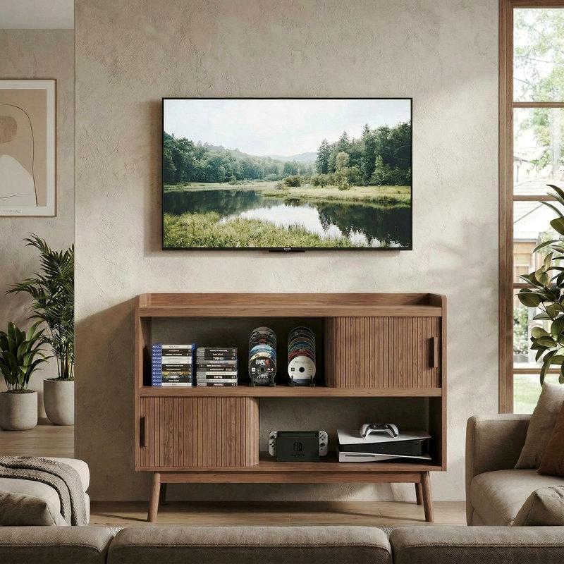 Tv Stand For Tvs Up To 55'' With Storage Cabinet