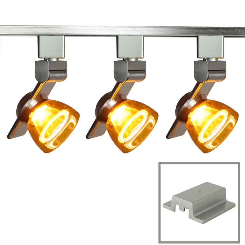 44'' 3 -Light Track Track Kit with Dimmable and Adjustable Head, Clear Yellow