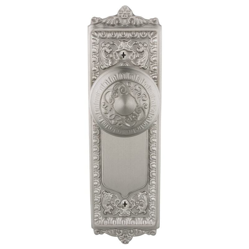 Egg & Dart Plate with Egg & Dart Door Knob, Satin Nickel
