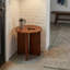 Table d'appoint ronde Mares en bois de teck massif 18 x 18 x 18