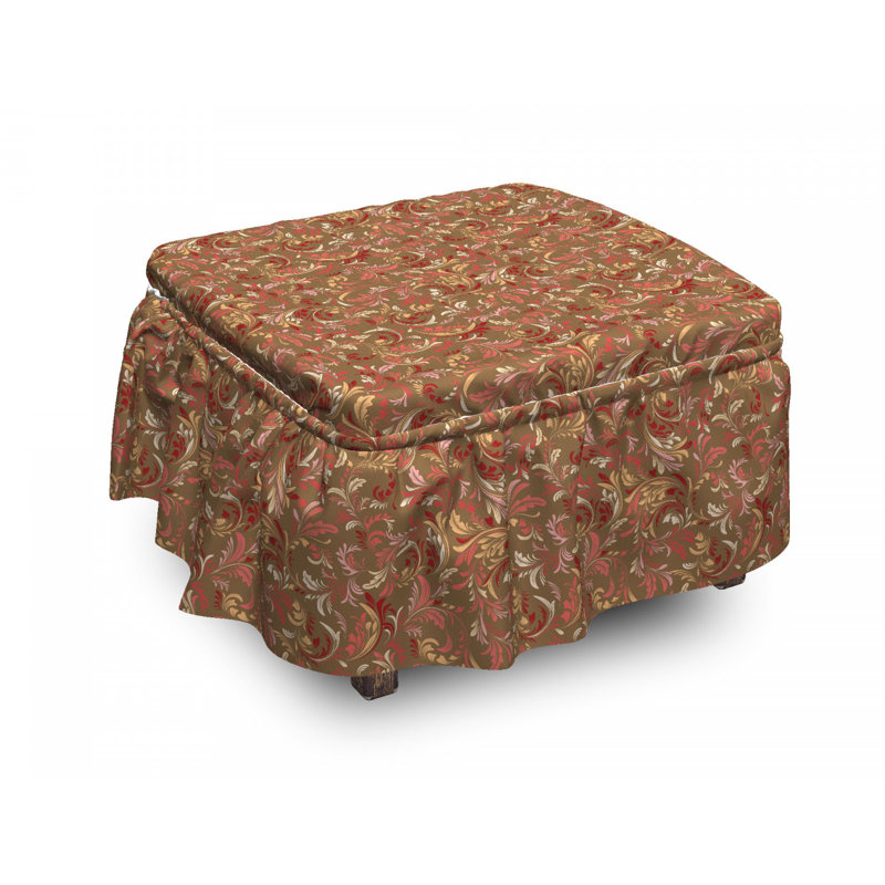 Ensemble de housse pour repose-pieds à coussins carrés 2 pièces nostalgique victorian classic