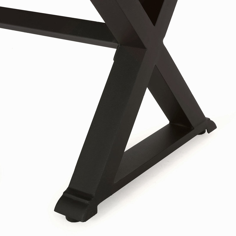 Banc de salle à manger d'extérieur, noir mat antique