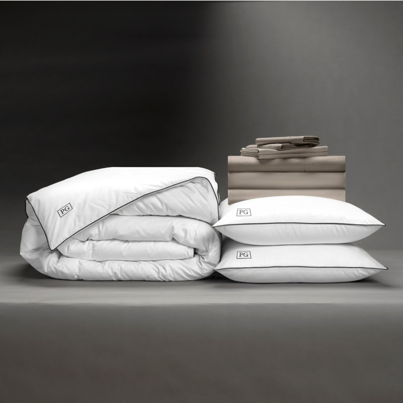 Ensemble d'édredon standard en coton 10 pièces, Édredon pour lit double et 9 pièces additionnell, Taupe cendré