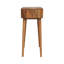 Mini coiffeuse rose en bois massif, 4 compartiments, pieds nordiques, rose et brun clair