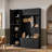 4-in-1 Tall Modern Hall Tree With Shoe Storage,  Cabinets, Coat Hooks, Metal Handles And Adjustable Shelves-930023783