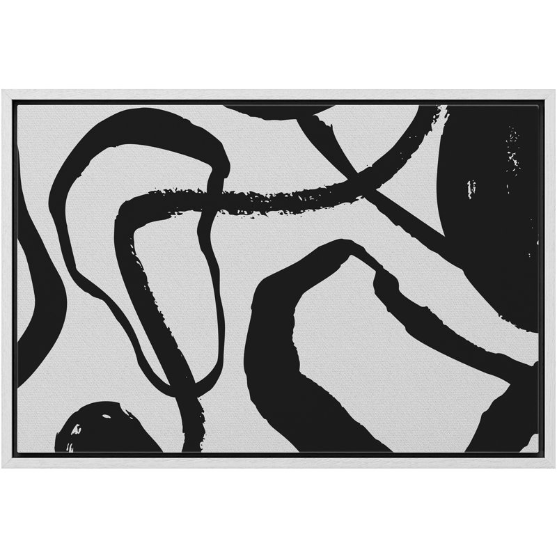 "Ir irrégulière, cercles et lignes entrelacées - cadre flottant", impression sur toile, H 16 po x l 24 po x P 1,5 po