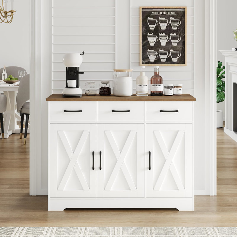 108cm Sideboard, White/Brown