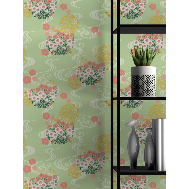 Yuki Osada Floral Wallpaper Double Roll, Green