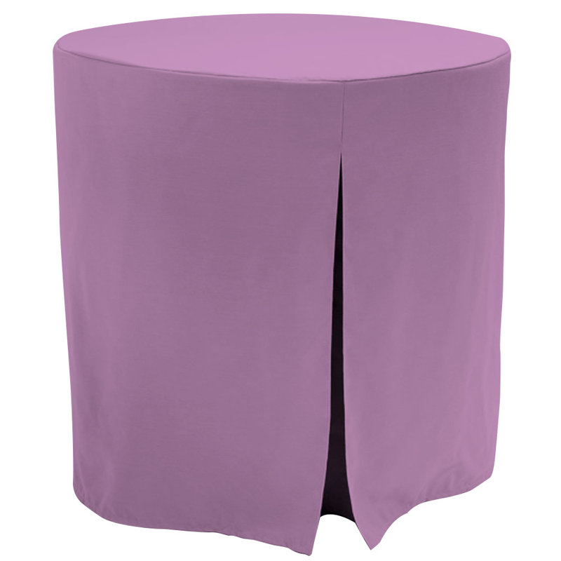 Lilac Round Fitted Polyester Table Cover for 30-inch Tables