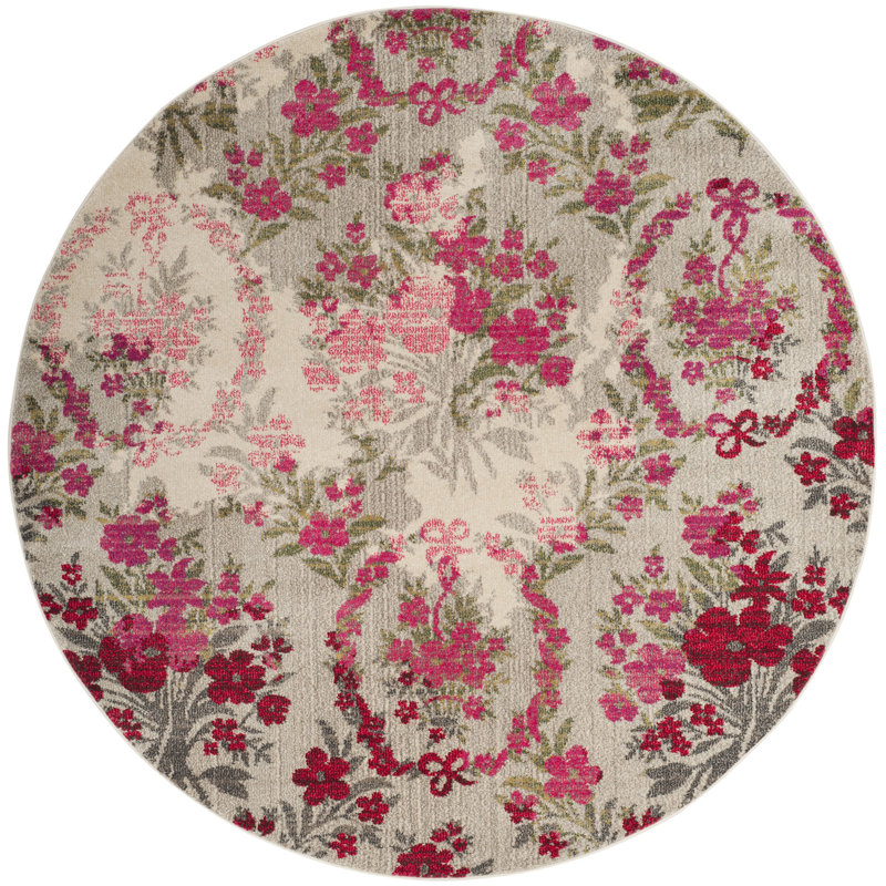 Wulfsohn Performance Floral Rug, Round 6'7"