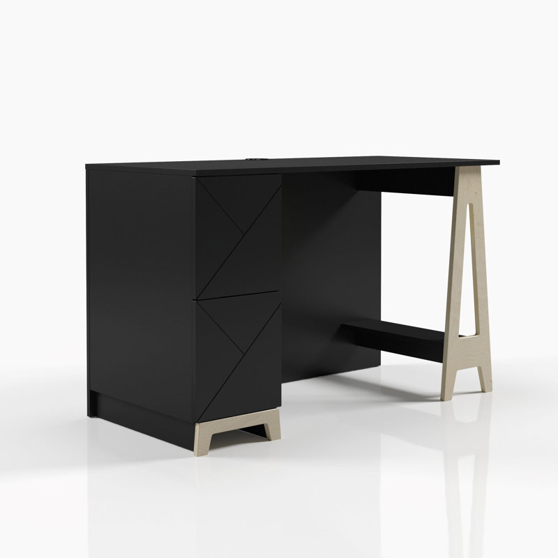 Vangundy Writing Desk, Black/Plywood