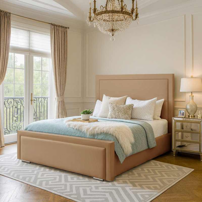 Abhipsa Upholstered Bed, Beige, Kingsize (5')