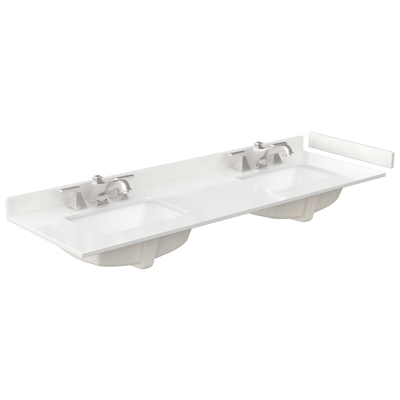 Beckett TK 66'' W Vanity, Brushed Nickel, 8" Center, White