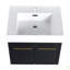Meuble-lavabo mural 24 po avec lavabo, lavabo en résine à rebords épais, ensemble KD-126528819