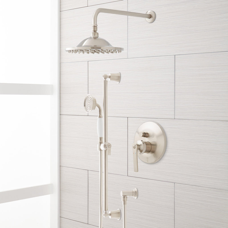 Cooper Complete Shower System with Rough-in Valve, Brushed Nickel, 10"
