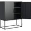 Armoire de bureau à domicile en métal robuste - rangement en acier moderne avec 2 tablettes. . Portes magnétiques. . Assemblage facile. Buffet noir. , Tablettes, portes pour-1707227082