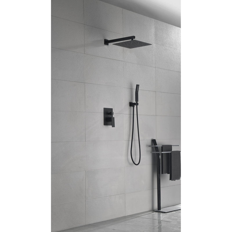 12" Rain Shower Head System Wall Mount - Brass Composed Natural Longevity Self-cleaning Technique American Standard Pipe Connection Wellness