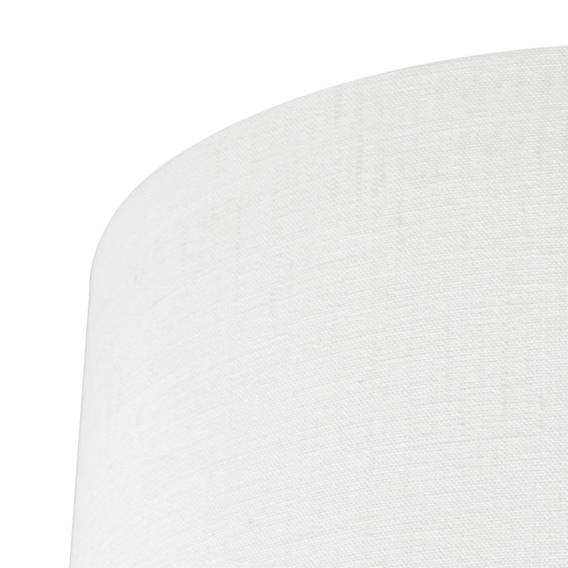 20cm H Linen Drum Lamp Shade ( Uno ), White