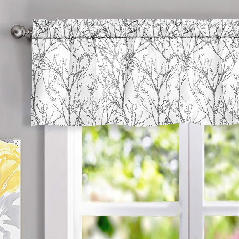 Blann Branch Tailored 52'' W Window Valance in, Gray, 52" W x 14" L