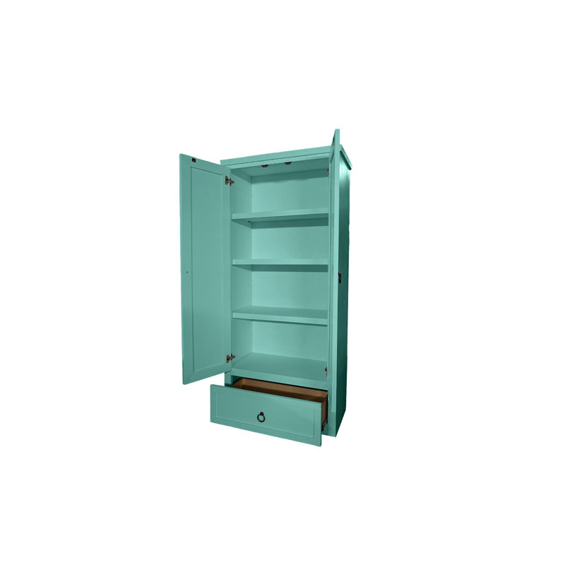 Garde-manger de 72 po Alexianna, Fiesta turquoise, H 72 po x l 38 po x P 17 po