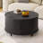 31.5" Modern Round Coffee Table With 360° Curved Sliding Door.-1323270121