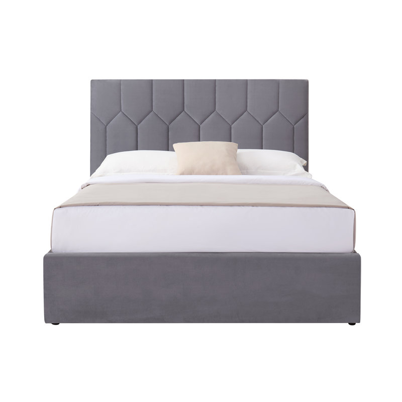 Grimsby Upholstered Double Bed, Grey