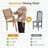 Set of 2 23-Inch All-Weather Aluminum Patio Dining Chairs with Wood-Like Khaki Finish-1364566882