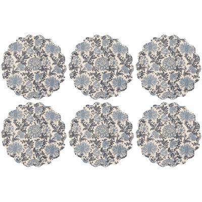 Ensemble de 6 napperons à double tissage bruyère