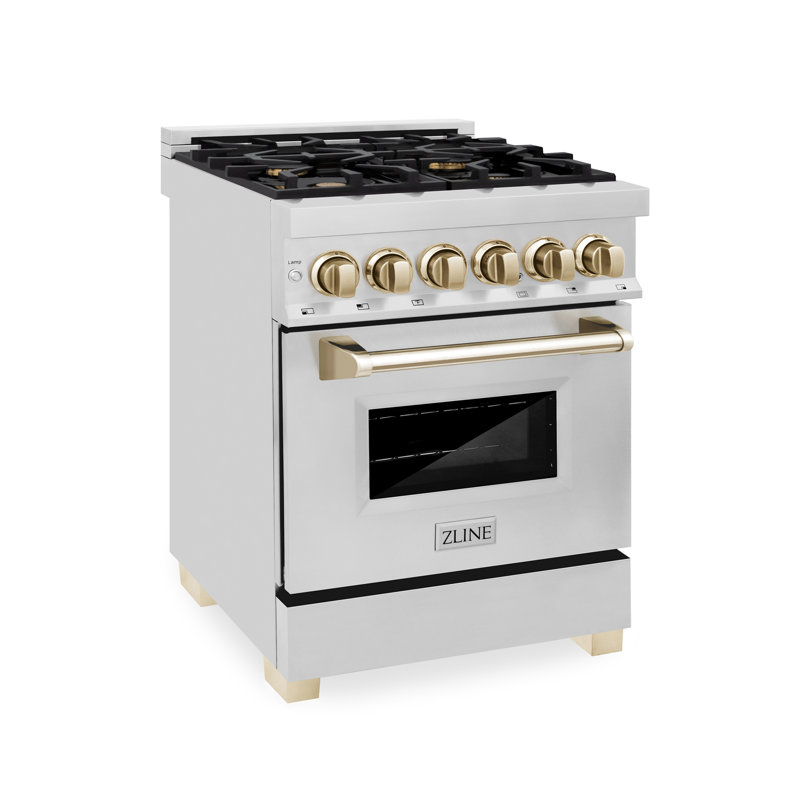 ZLINE Autograph 24" Legacy Dual Fuel Range w/ 4 Burners, Gold