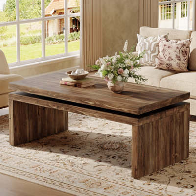 47.24" Farmhouse Solid Wood Coffee Table