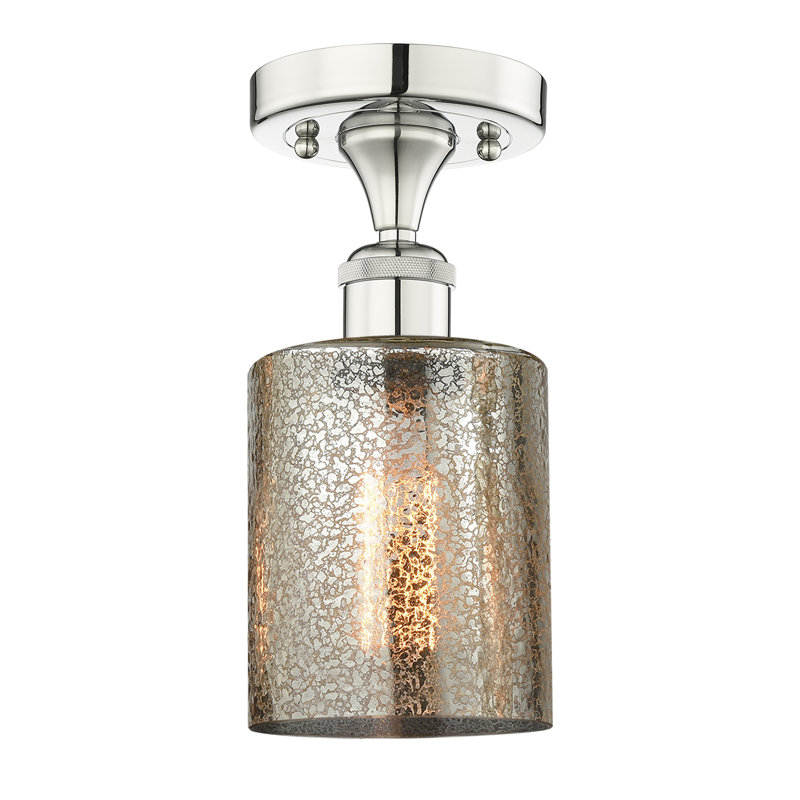 Plafonnier semi-encastré 1 lumière 5 po Vasilja, Nickel poli