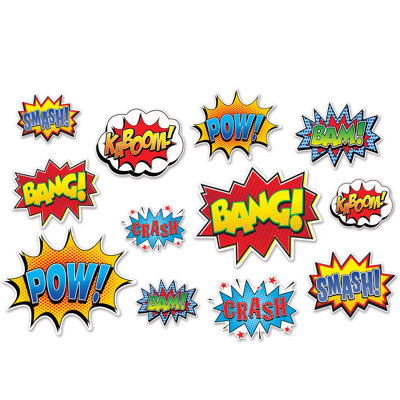 Heroes 12 Piece Action Sign Cutout Set