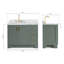 ARIEL TAYLOR 37 IN LEFT OFFSET RECTANGLE SINK VANITY-414248476-414248931-448757056