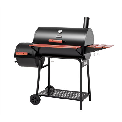 Barbecue au charbon en forme de baril avec fumoir et table d'appoint Royal Gourmet