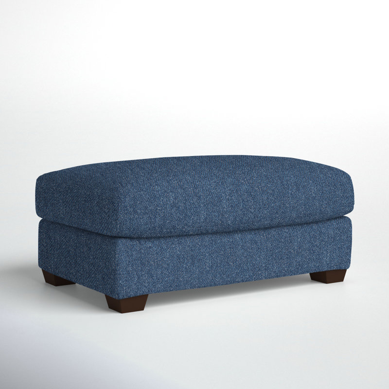 Rhodes Upholstered Ottoman, Classic Indigo Denim