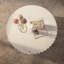 Table de rangement ronde cannelée avec couvercle amovible, texture élégante, parfaite pour la vie moderne