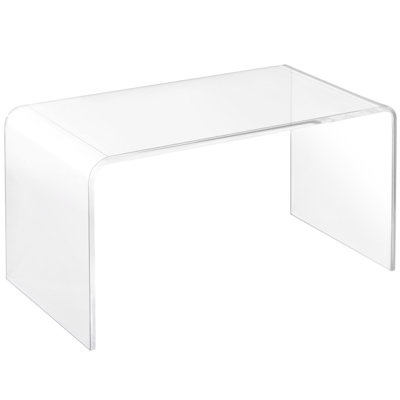 Clear Acrylic 32" Long Display Desk - Showcases Work 15Mm Thick Waterfall Desk, And Elegant