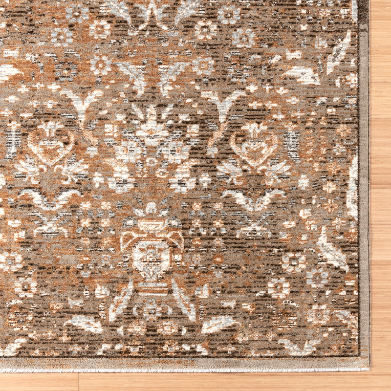 Reversible Red Medallion Synthetic Rectangular Area Rug 9' x 12'