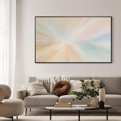 Abstrait doux lever de soleil pastel paysage rêveur très grand encadré impression d'art mural (assemblage de cadre requis)
