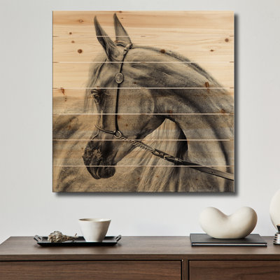 Reproduction d'art en bois sur bois - Le cheval arabe par Piet Flour
