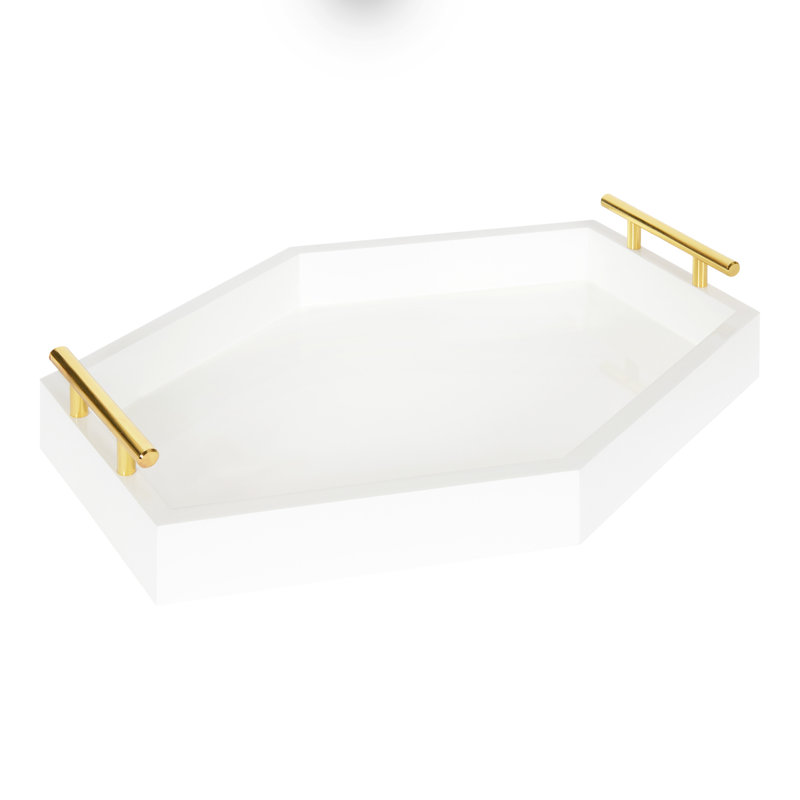 Plateau de repose-pieds hexagonal Norvan, Blanc
