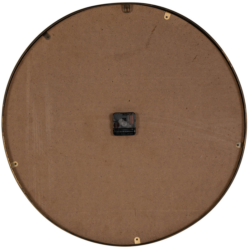 Mari 23.75'' Round Mahogany and Metal Wall Clock