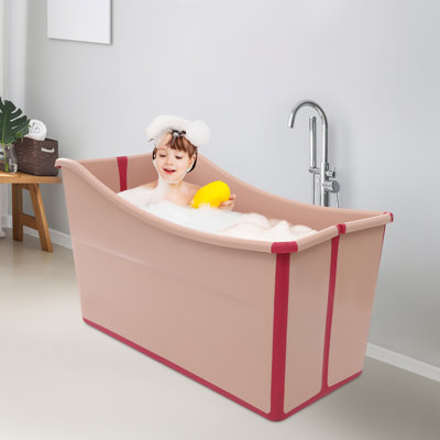 Foldable Bathtub Blue -22.4(H)*38.19(D)*18.5In(W)