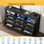 Commode 12 tiroirs 70,87 po, commode longue avec lumières DEL et station de charge, commode-1676625180