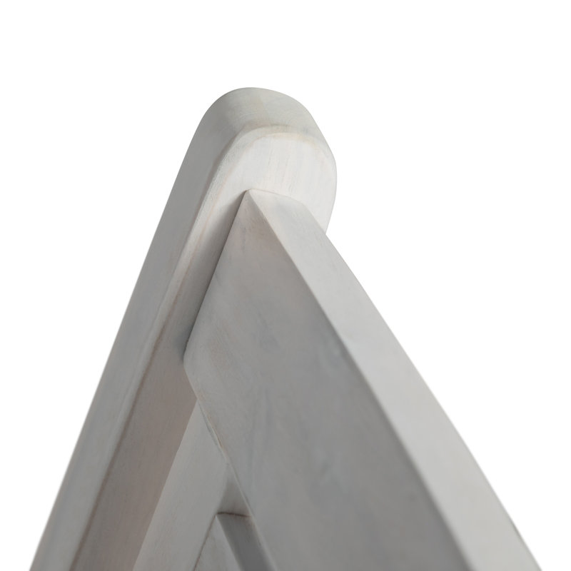 Chaise berçante d'extérieur en bois massif Raiah, Blanc délavé