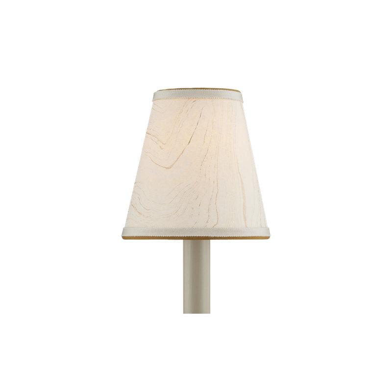 Abat-jour de candélabre en forme de cloche en papier crème / doré H 5 po x l 5 po